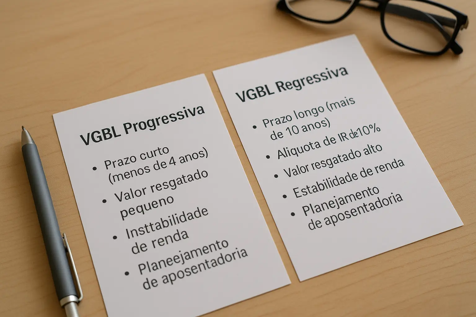 vgbl progressiva ou regressiva
