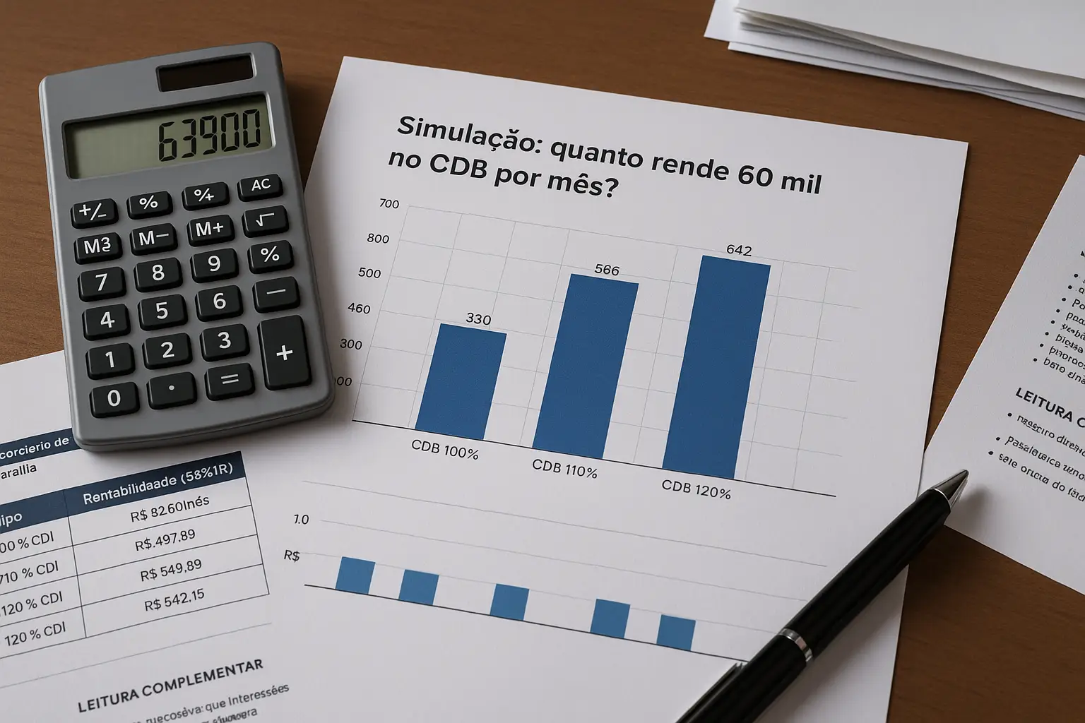 quanto rende 60 mil no CDB por mês